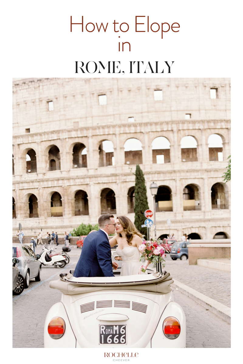 How to Elope in Rome, Italy the eternal city of beauty, love and art. Click on the link for ideas for a Roman Elopement and download THE ELOPEMENT GUIDE for more inspiration.