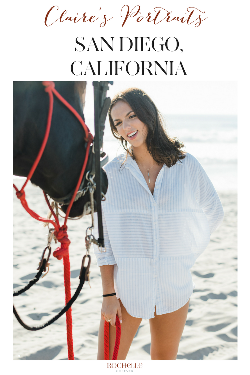 A real-life beautiful portrait session up on the blog featuring Claire and her horse on a Southern California beach in San Diego. To celebrate her 18th birthday she flew to California with her mother and while visiting Universities, she had a portrait session.  Are you thinking of having a portrait session? If yes, then download THE PORTRAIT GUIDE for more ideas and inspiration.