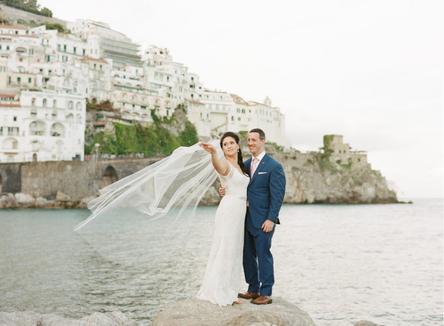 newly wed portraits Ravello Elopement at the Belmond Caruso